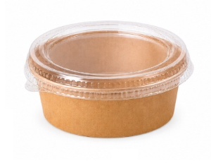 Envase Redondo Kraft Take Away con Tapa 500 cc | Pack 5 Unidades